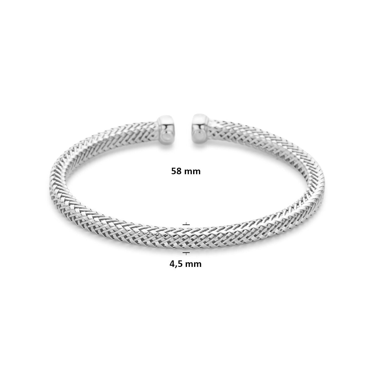 Pulsera de plata 925 rodiada 58 x 4.5 mm