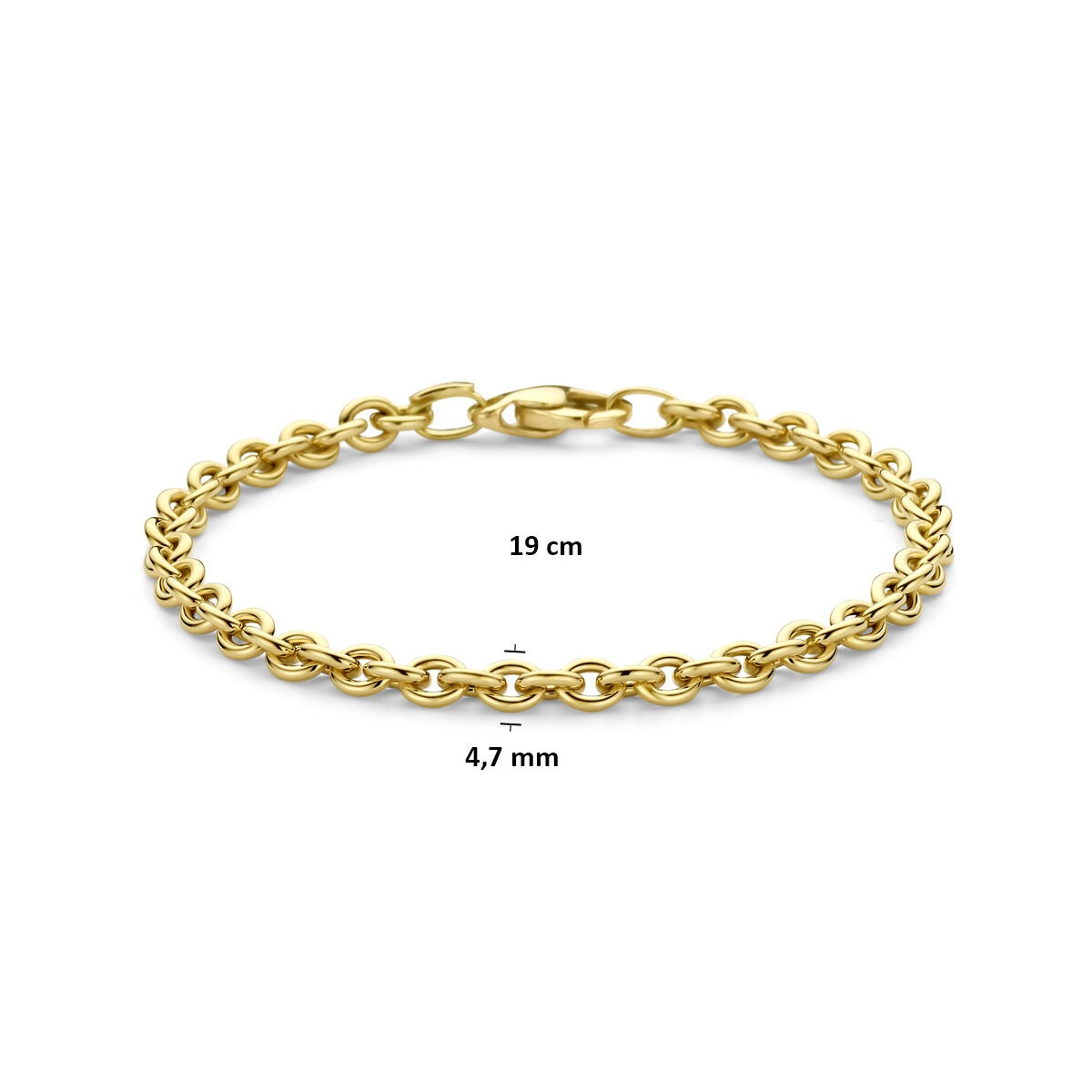 Pulsera de eslabones en oro amarillo de 14k ancla