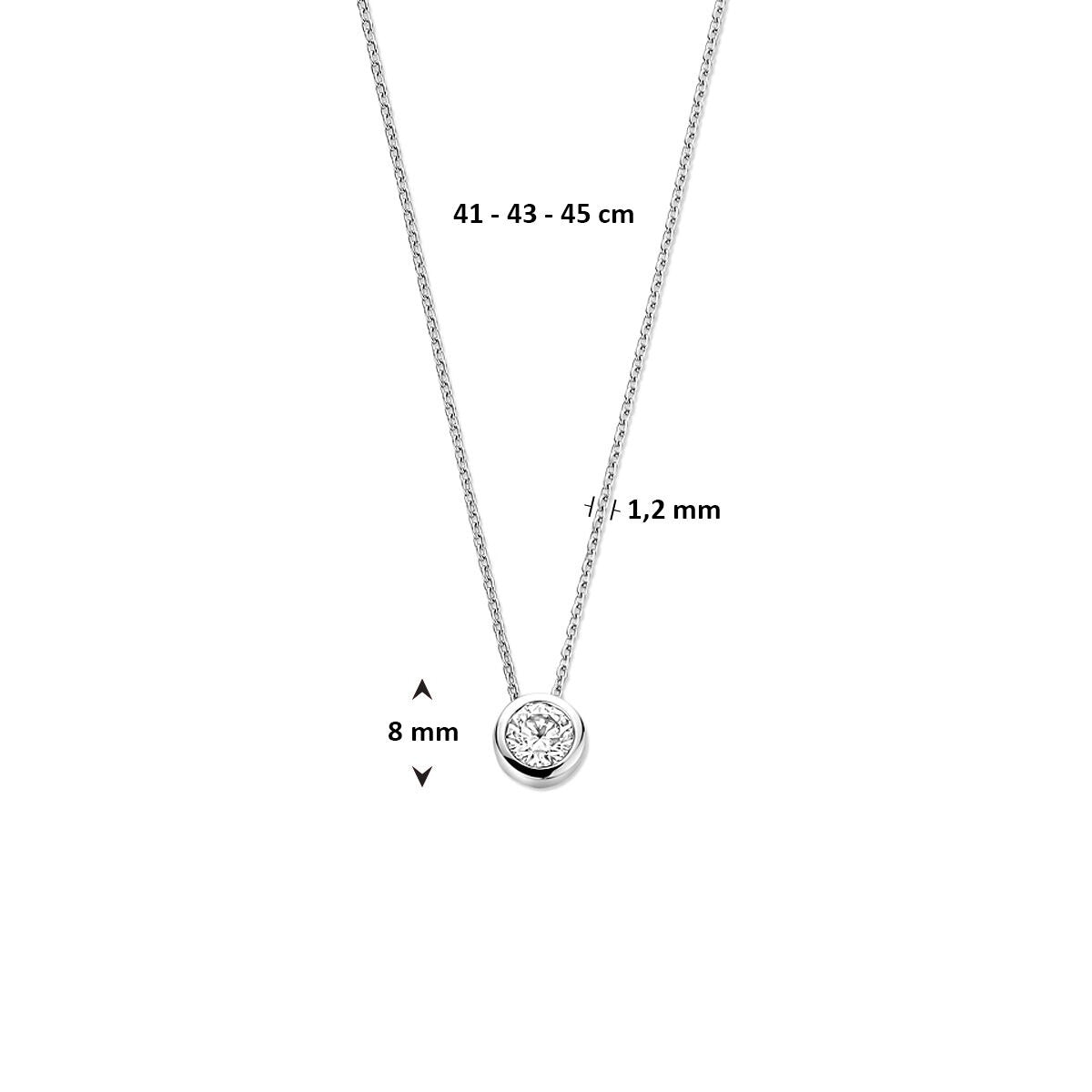 Collar de plata con colgante de circonita – collar de mujer rodiado en estilo solitario