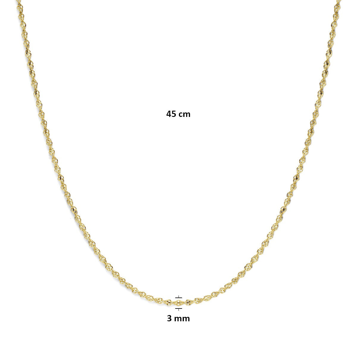 Collar de oro con núcleo de plata – 14k oro amarillo & 925 plata