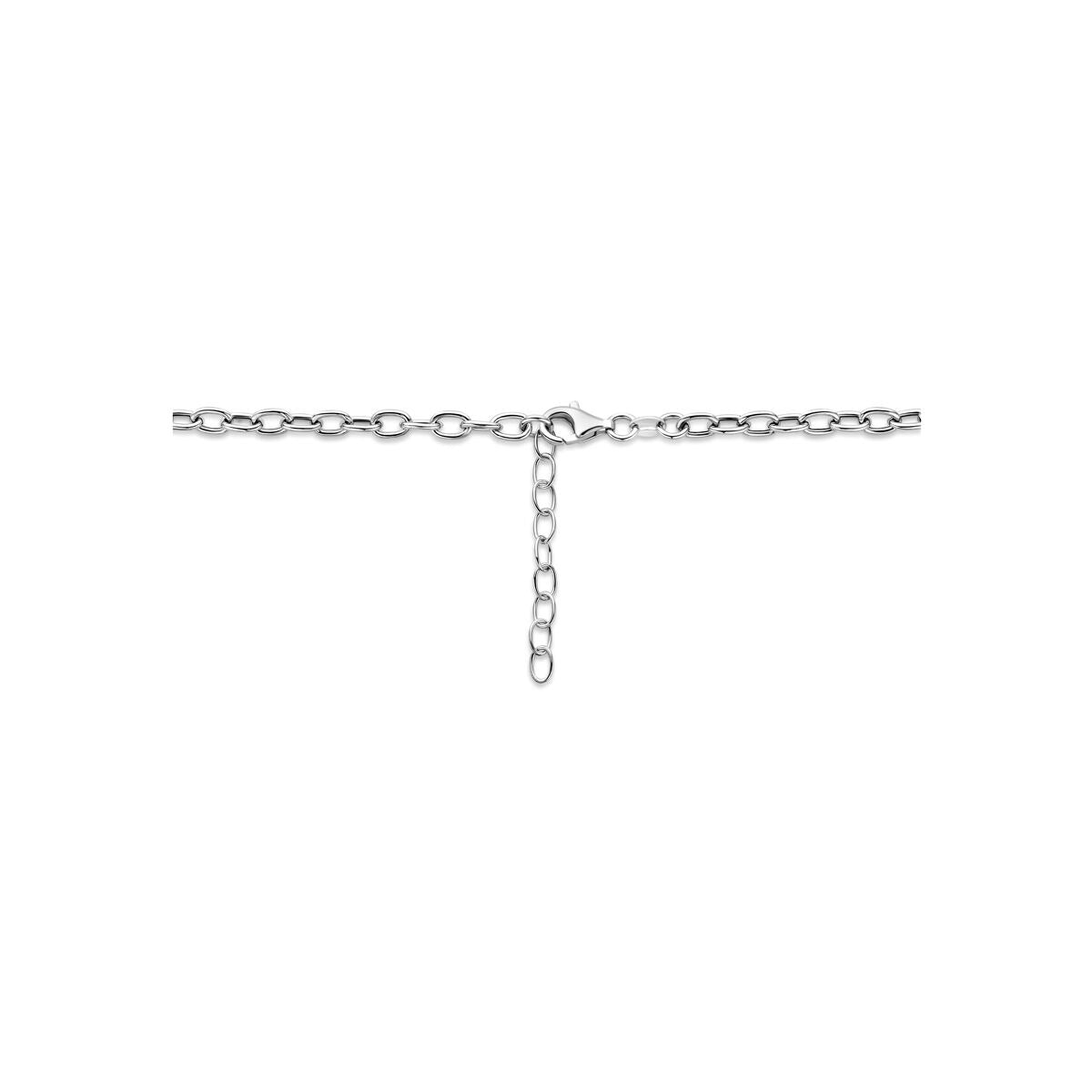 Collar de plata rodiado con eslabón de grano de café