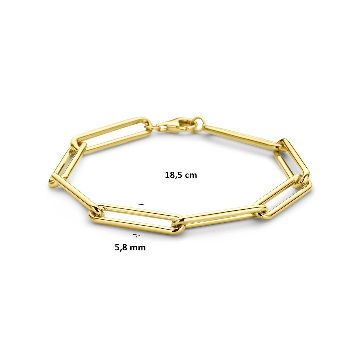 pulsera de ancla de oro amarillo 5,8 mm