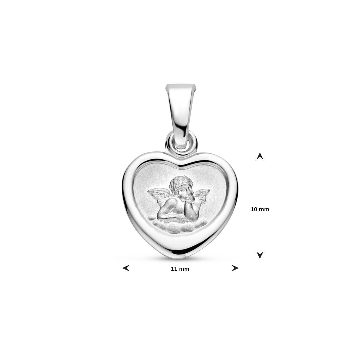 Colgante de corazones en plata rhodium con acabado pulido/mate