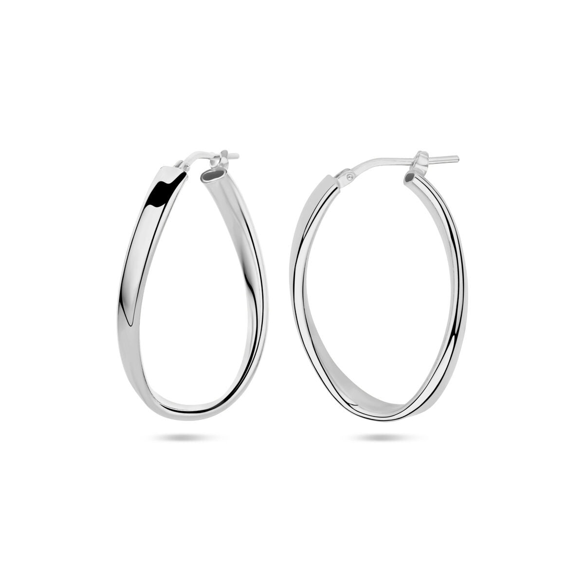 Aros de plata rodiada retorcidos 34 mm