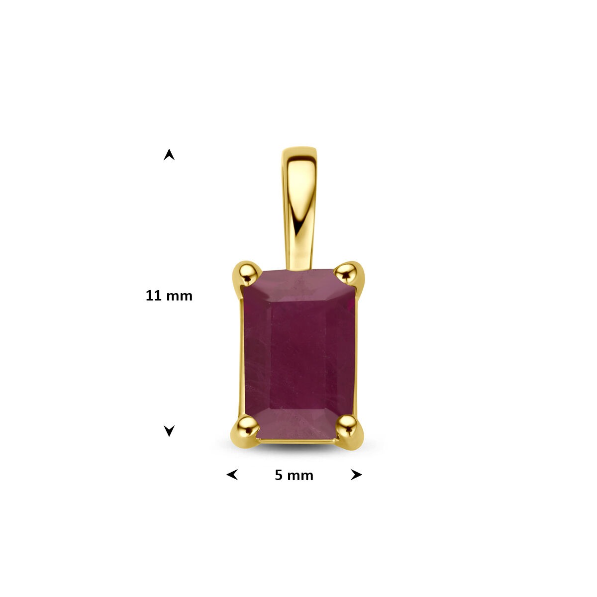 colgante de oro amarillo con rubí