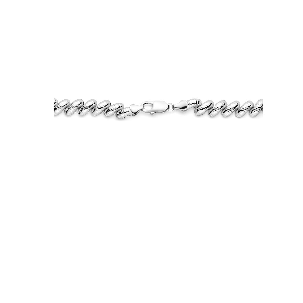 Collar de mujer en plata rhodium con eslabones anchos