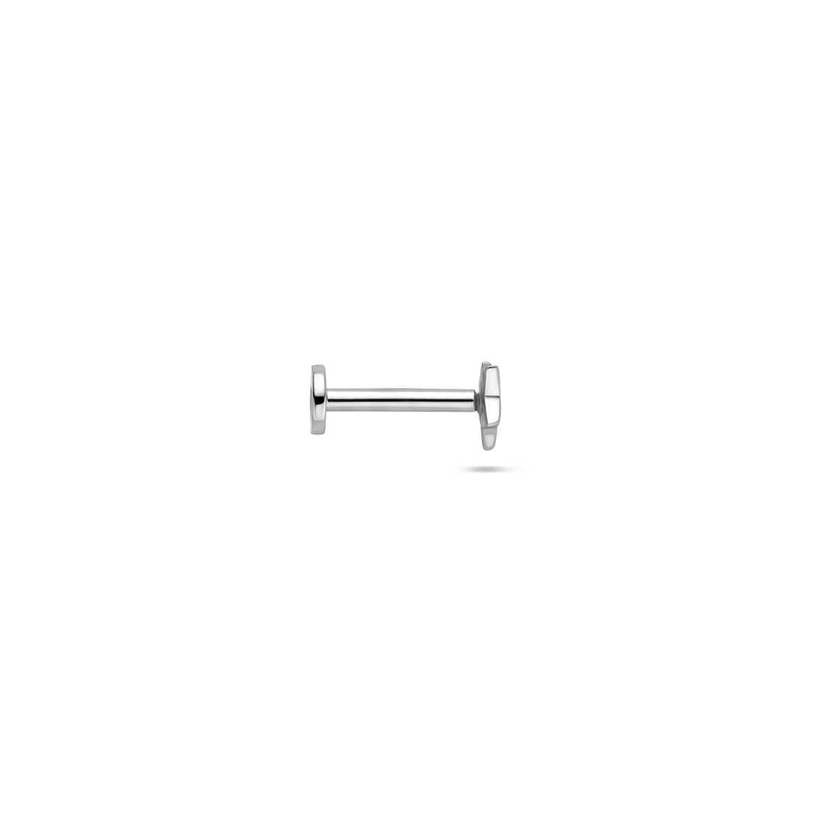 Piercing de estrella de plata plana - rodiado en plata 925