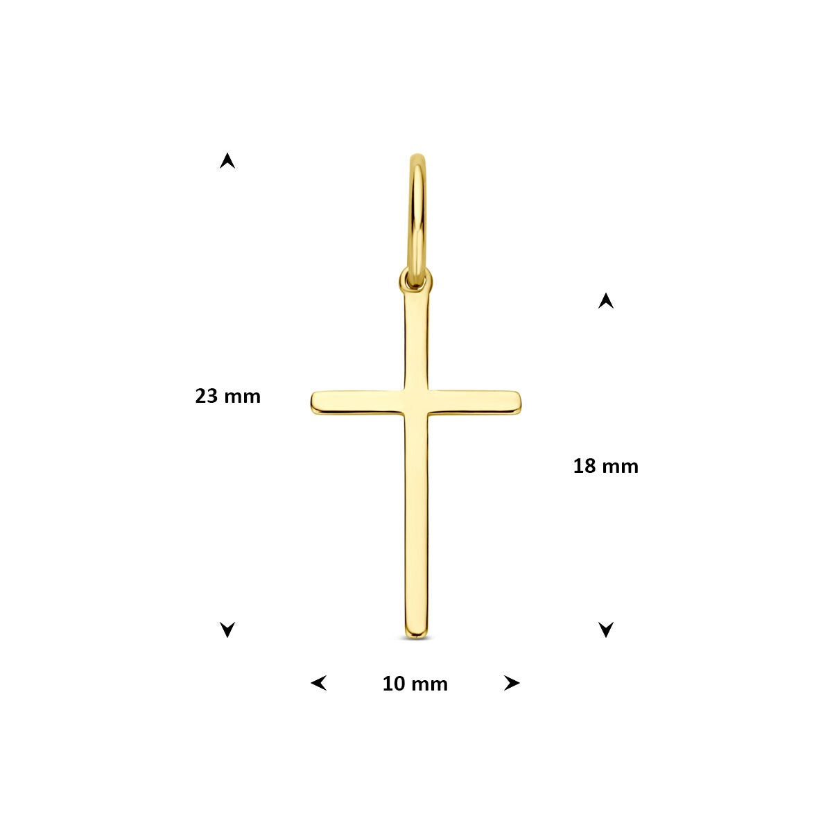 colgante cruz de oro amarillo de 9k