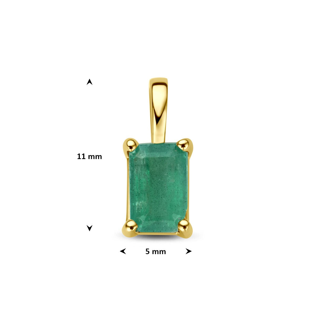 colgante de oro amarillo con esmeralda