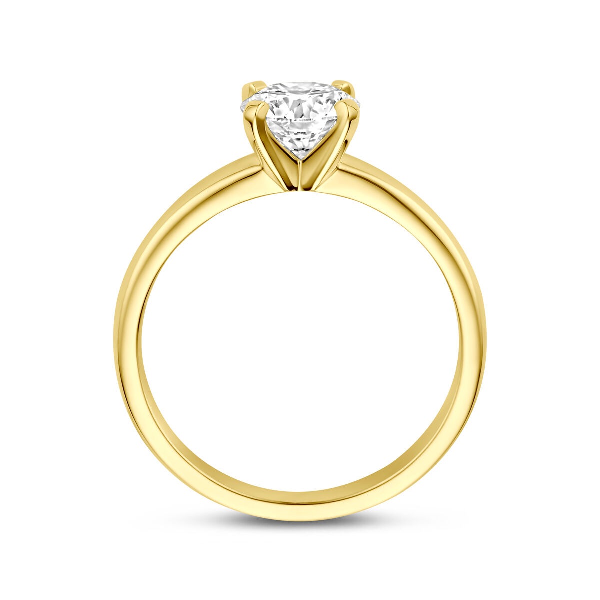 anillo de oro amarillo de 14k con diamante cultivado en laboratorio de 1.00ct