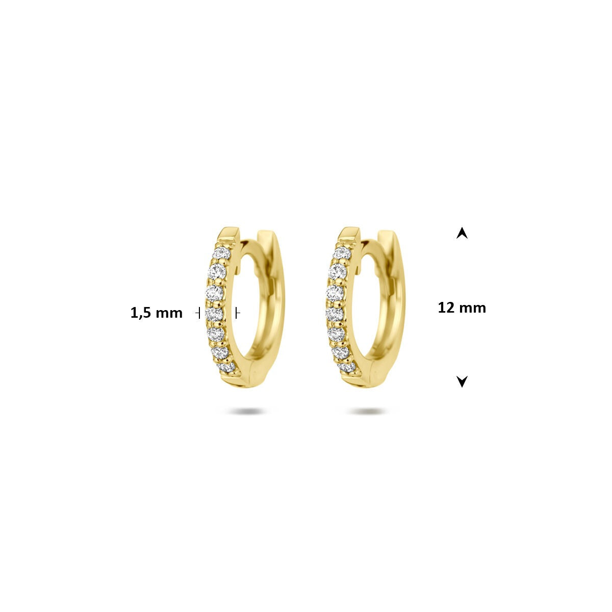 Aros de oro amarillo de 14k con diamante cultivado en laboratorio de 0,22 ct