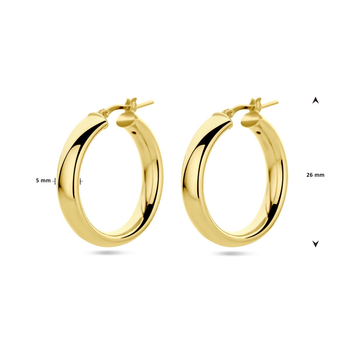 Aros Chapado en Oro - Semi-Circular 26x5 mm
