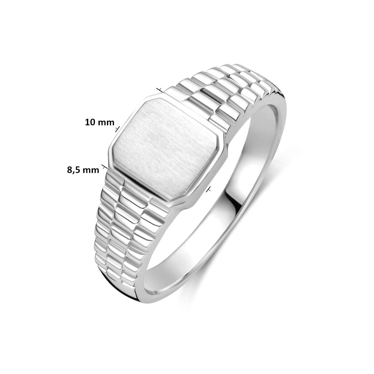 anillo de plata rodiado