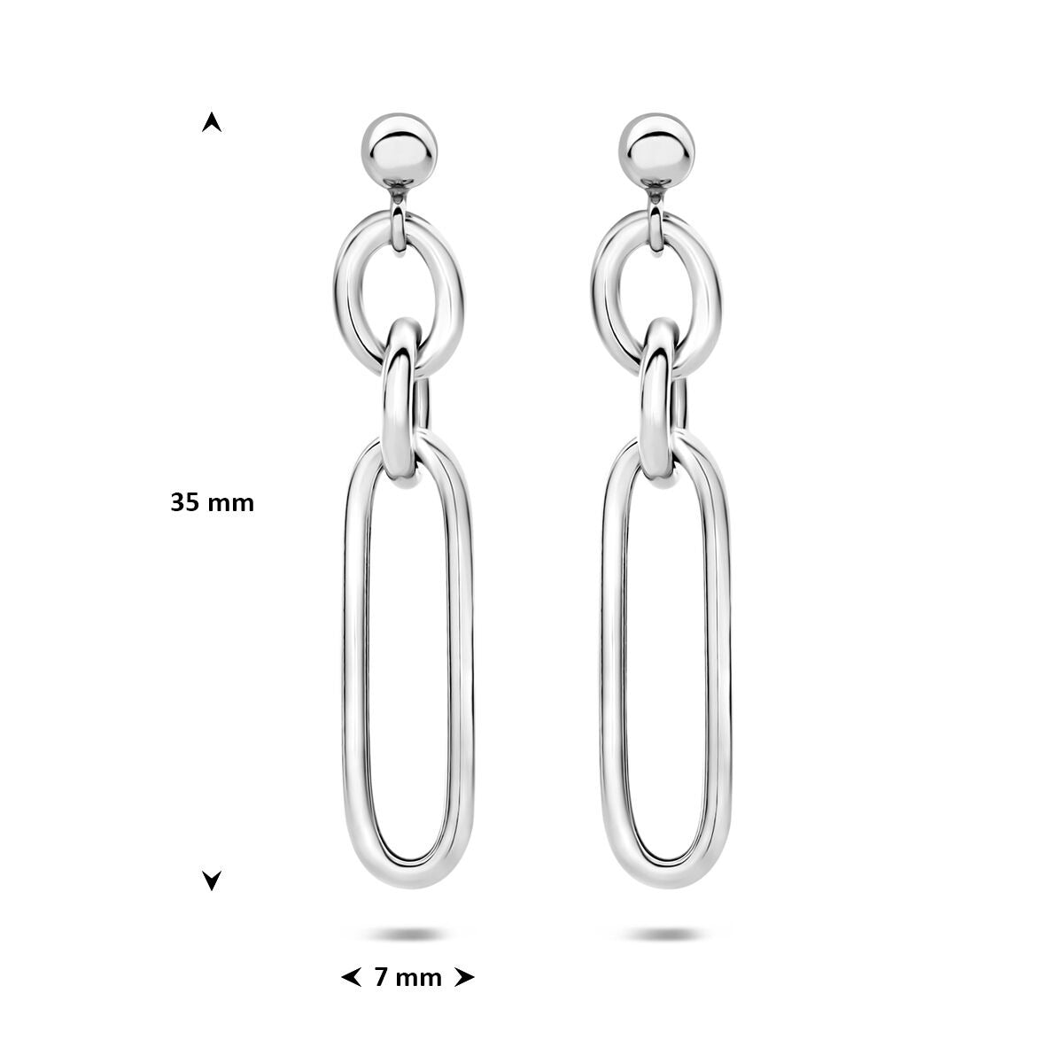 Pendientes de plata rodiada