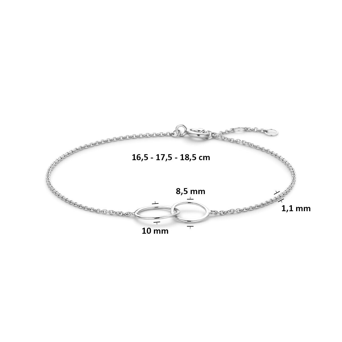 Pulsera de plata 925 chapada en rodio con colgante redondo