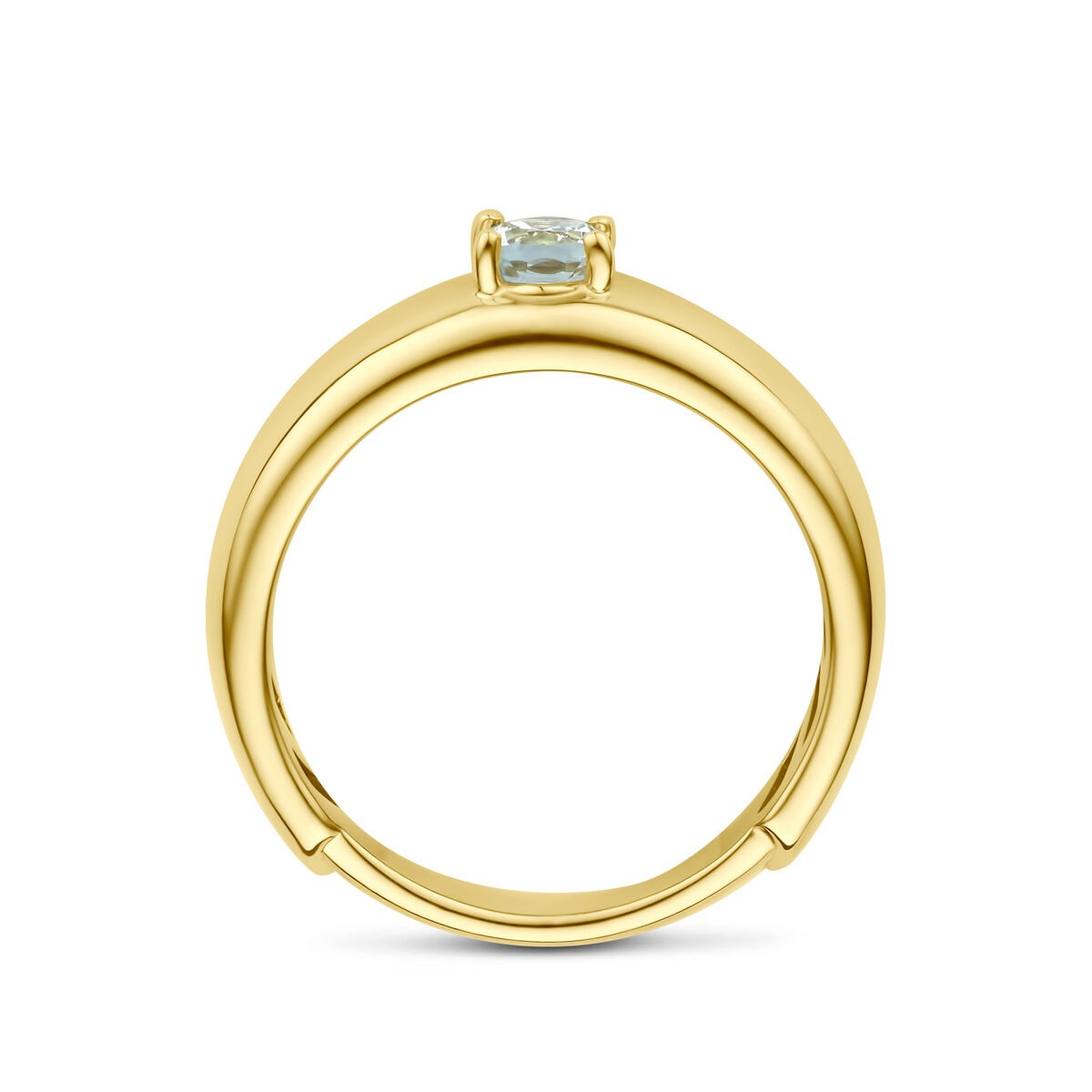 anillo de oro amarillo de 14k con aguamarina