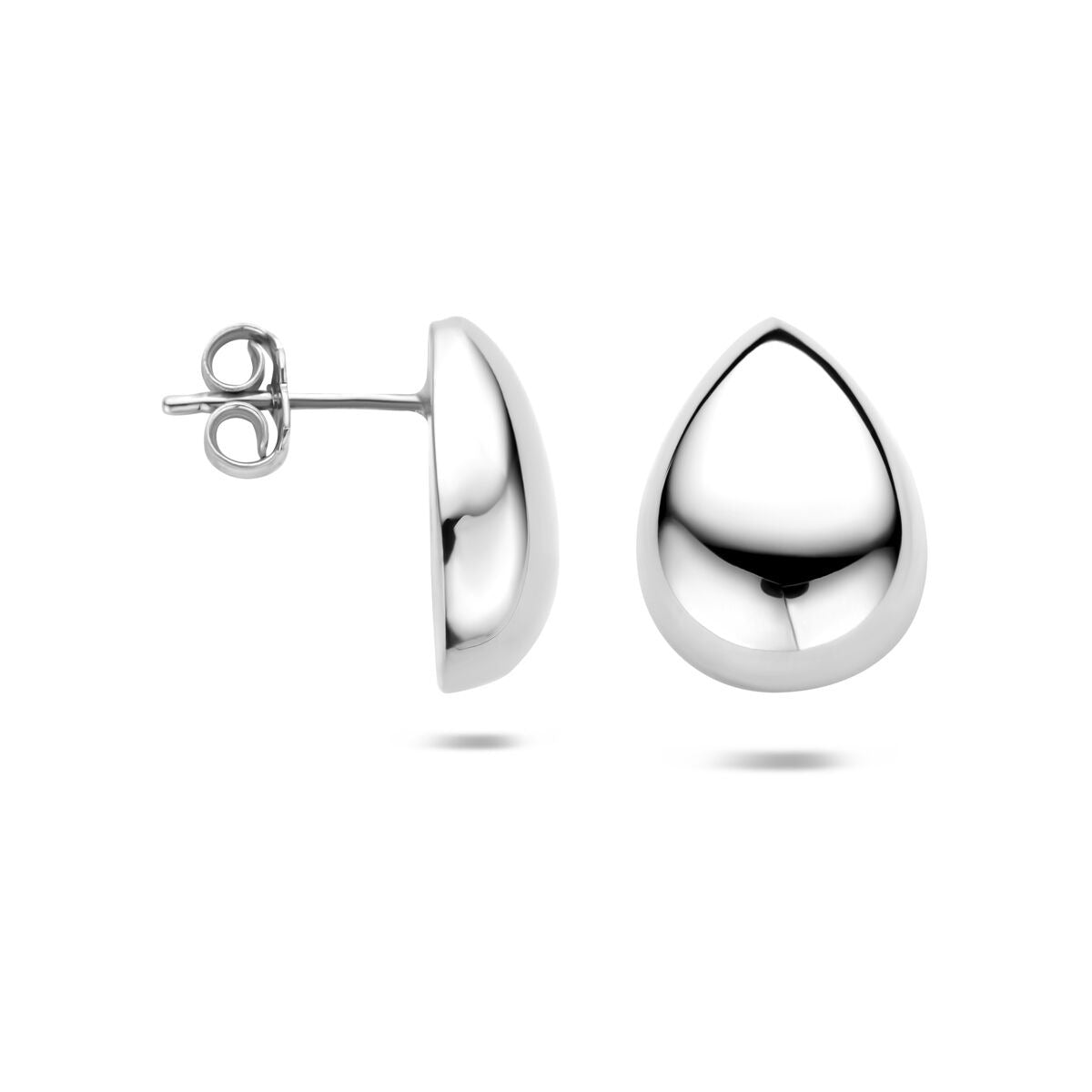 Pendientes de botón de plata en forma de gota – elegancia sencilla