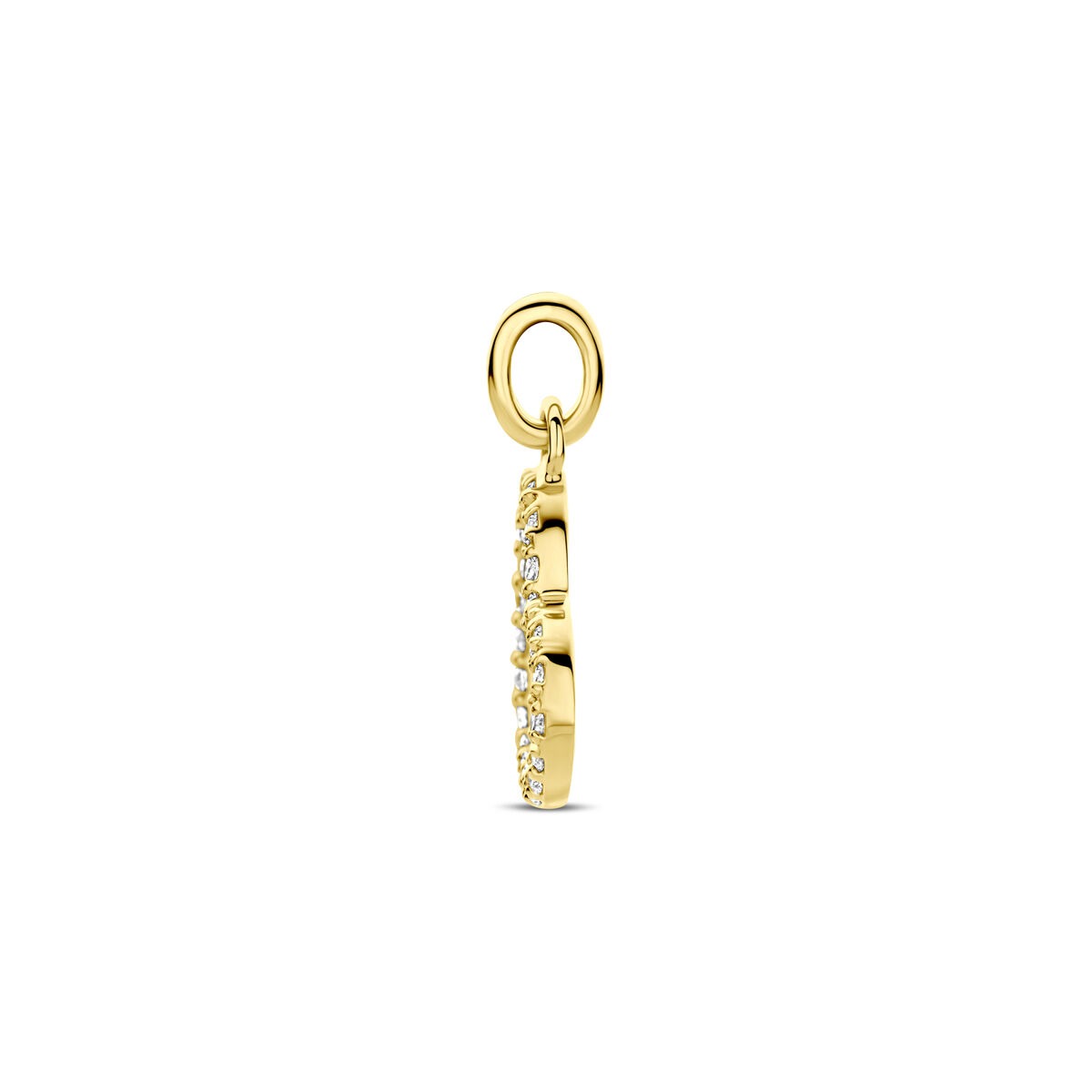 colgante de corazón de oro amarillo 14k con diamante cultivado en laboratorio