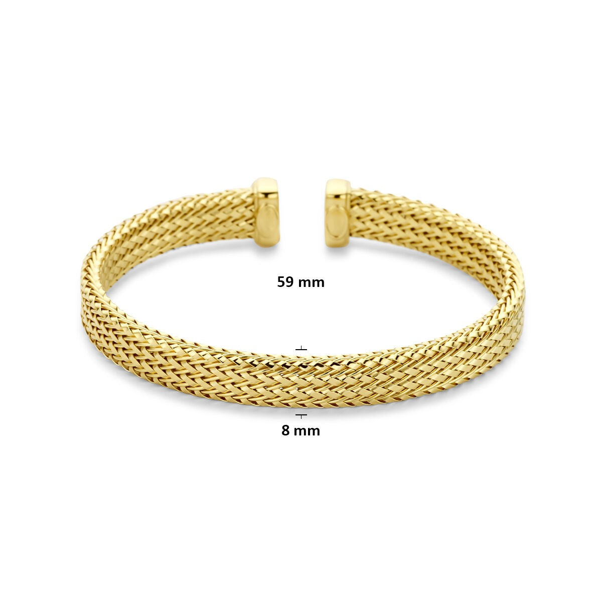 Pulsera chapada en oro de plata 59 x 8 mm