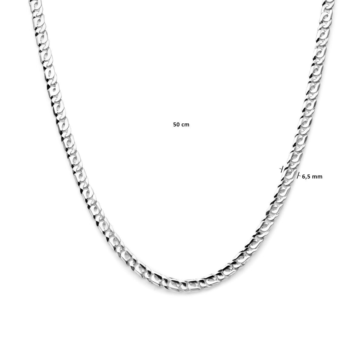 Collar de plata de hombre con eslabones de ancla y cierre de langosta