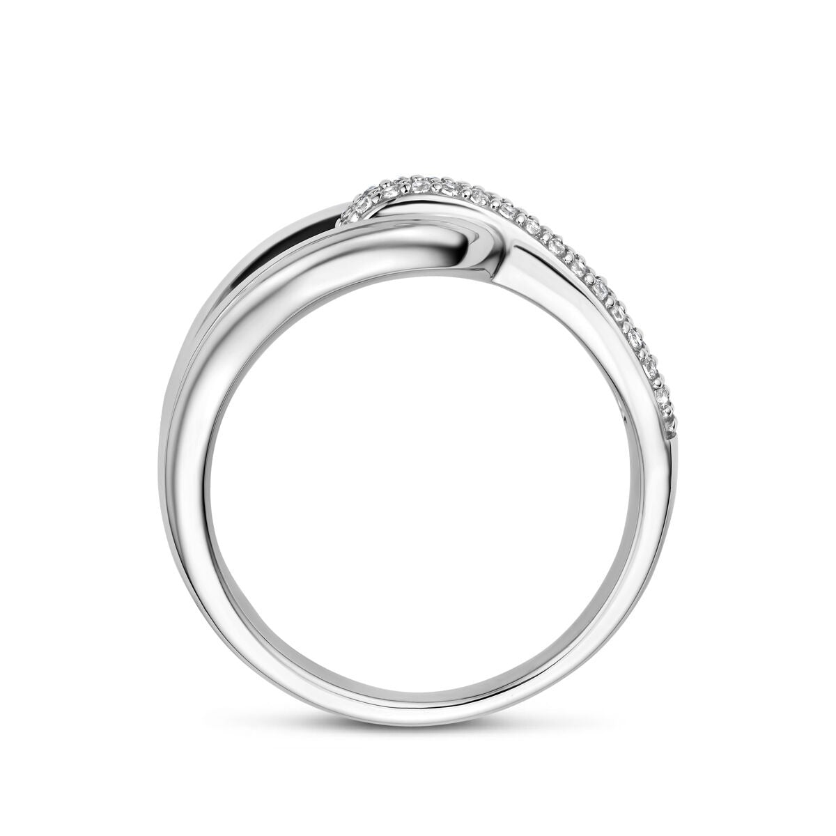 anillo de zirconia plata rodiada