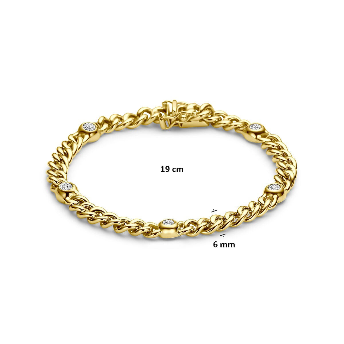 14k Geelgouden gourmet armband met diamant