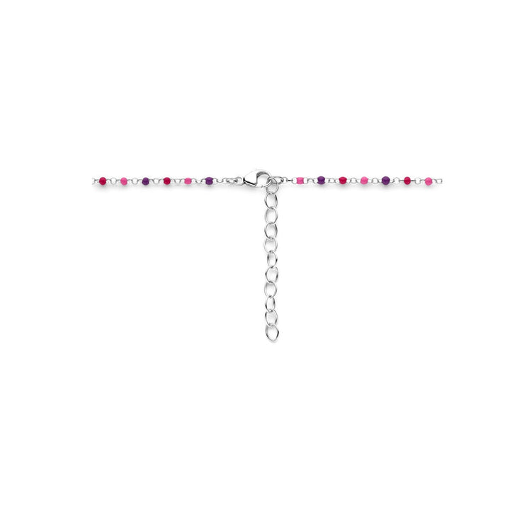 Gerhodineerd Zilveren Kindercollier met Emaille Bolletjes – 36-40cm