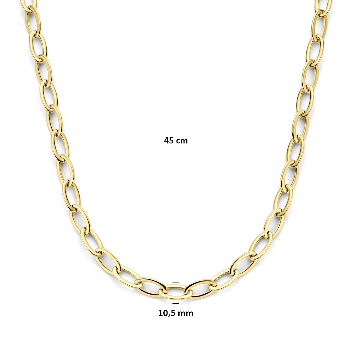 Cadena de ancla de oro amarillo de 14k con cierre de langosta