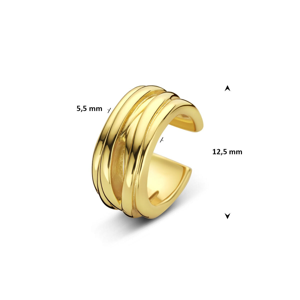 Ear cuff chapado en oro – declaración dorada sin perforación