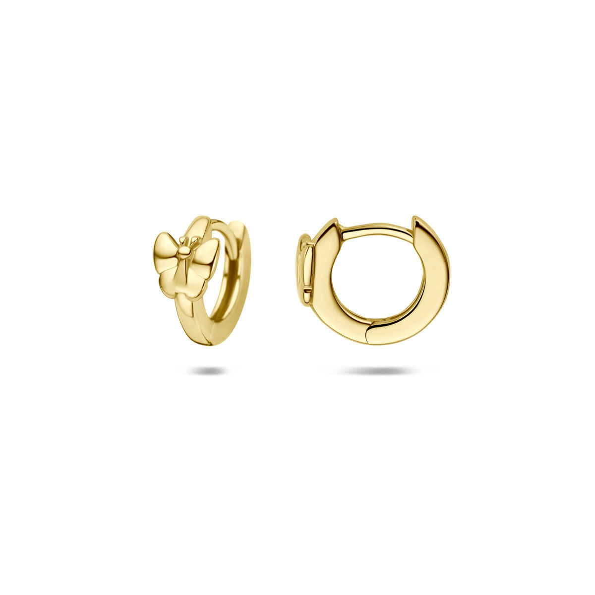 Aros de mariposa chapados en oro de plata 925