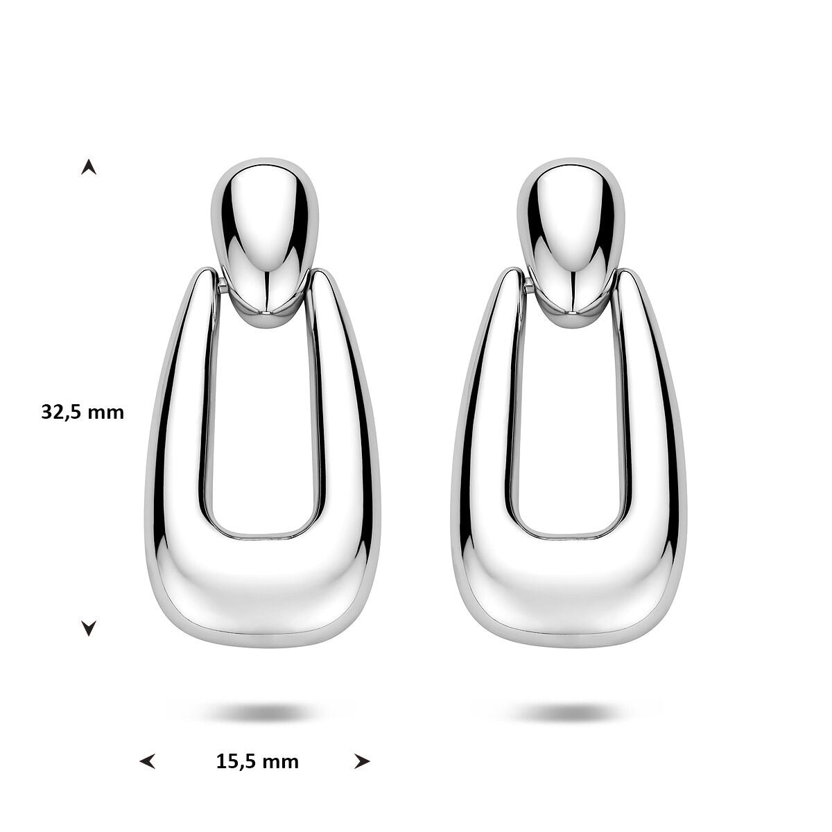 Pendientes de plata rodiados – elegantes pendientes de mujer con longitud refinada