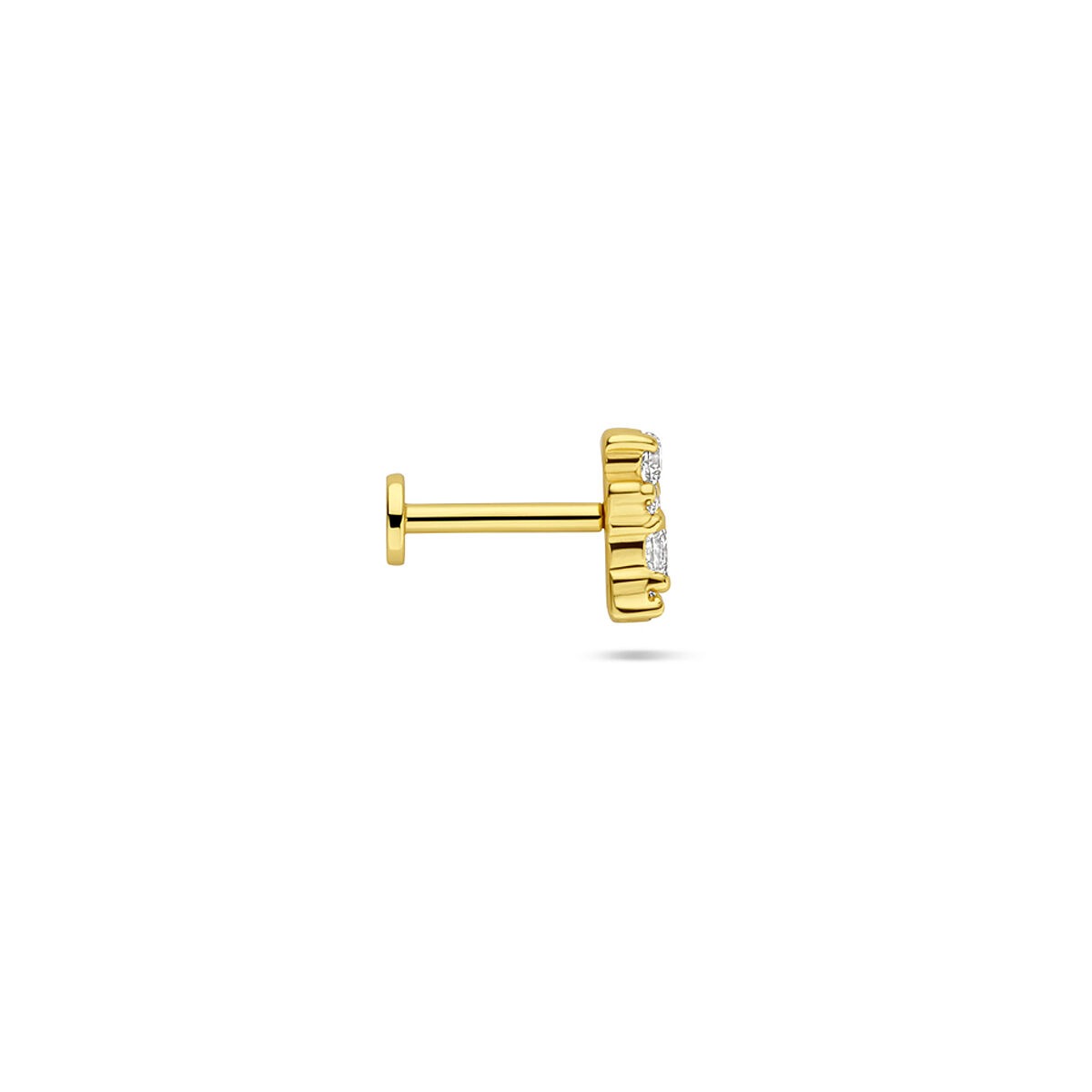 Piercing chapado en oro de plata 925 con circonita
