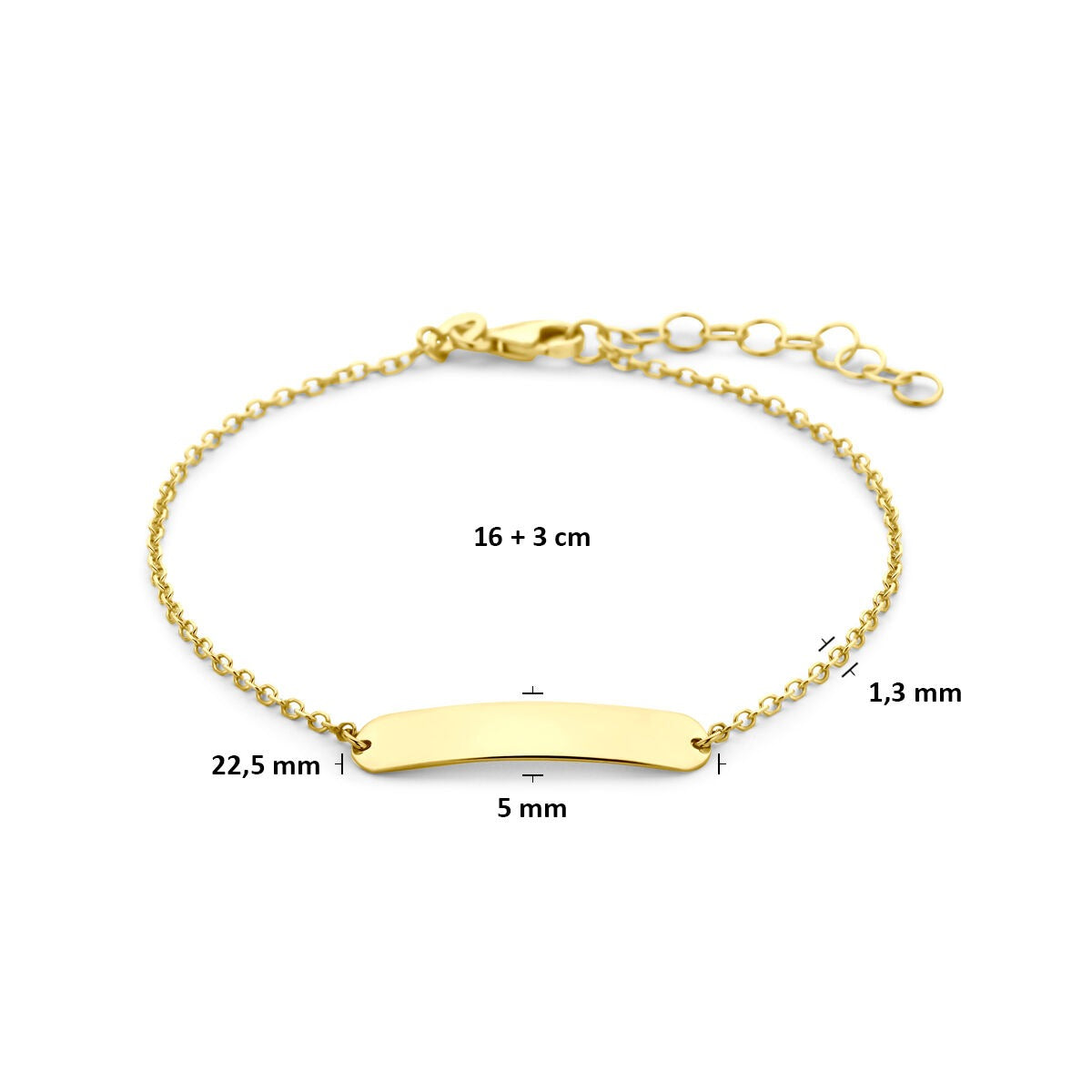 pulsera de oro amarillo grabada de 9k