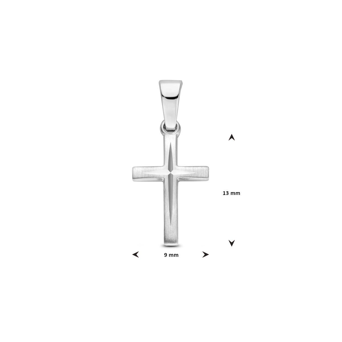 Colgante de cruz en plata - rodiado en plata 925