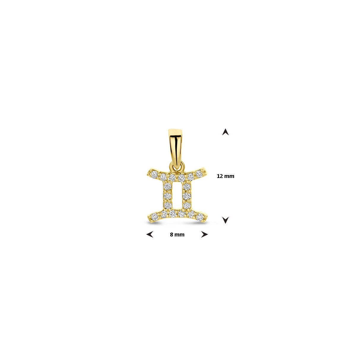 colgante de oro amarillo con diamante del signo zodiacal