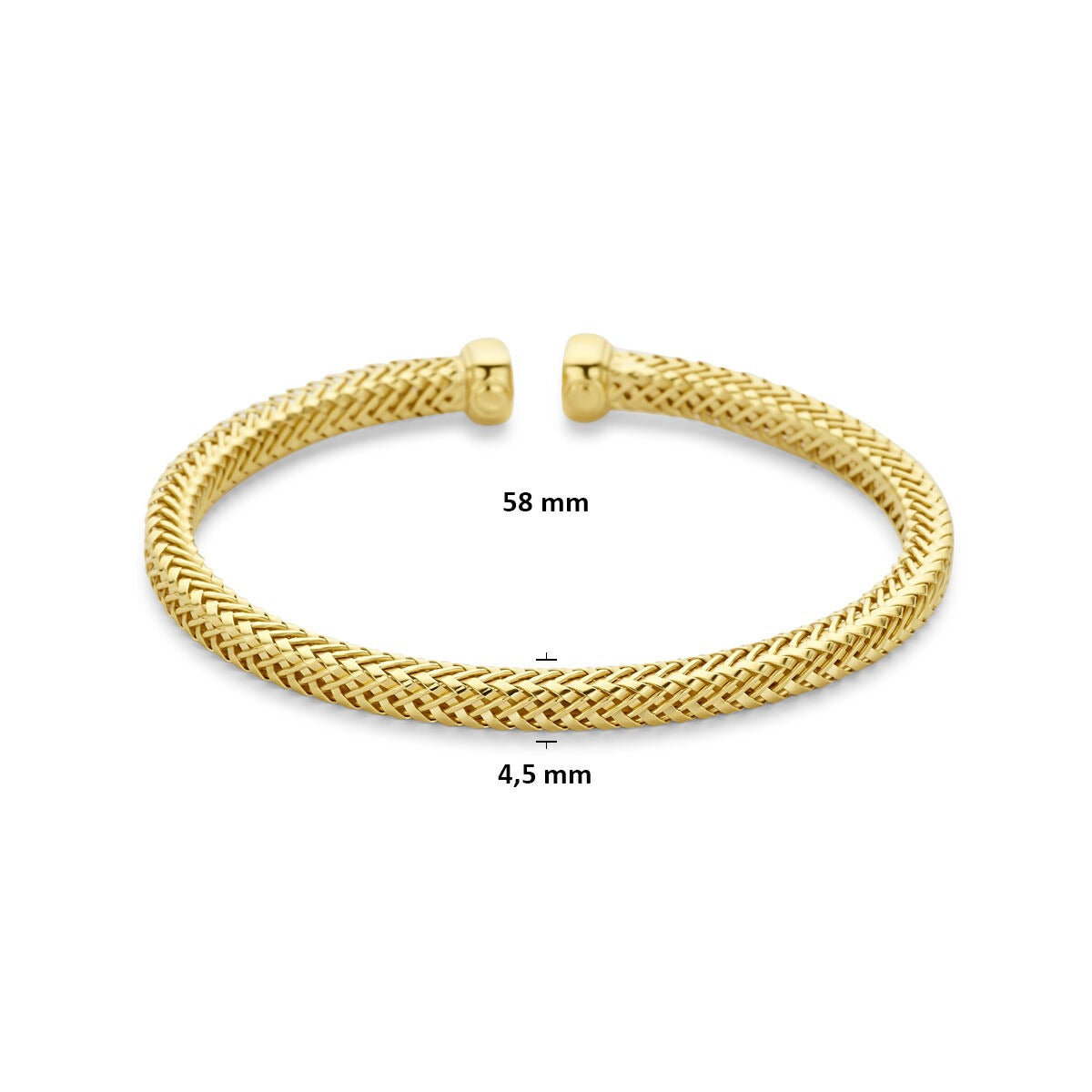 Pulsera chapada en oro de plata 925 58 x 4.5 mm