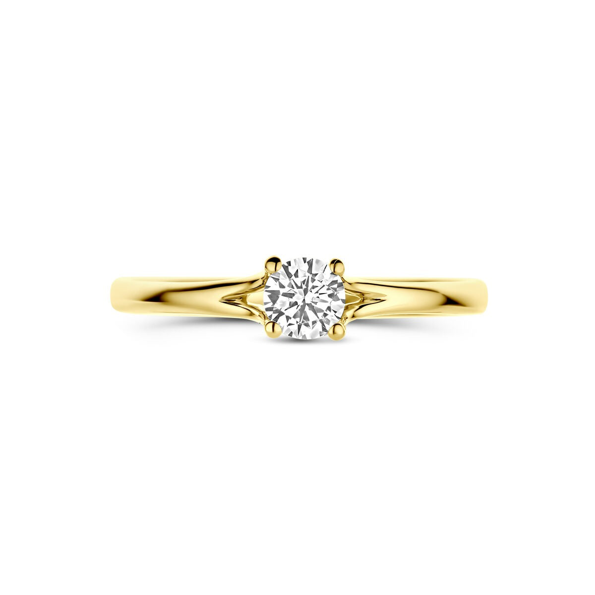 Anillo de mujer en oro amarillo con circonitas – 14k oro amarillo