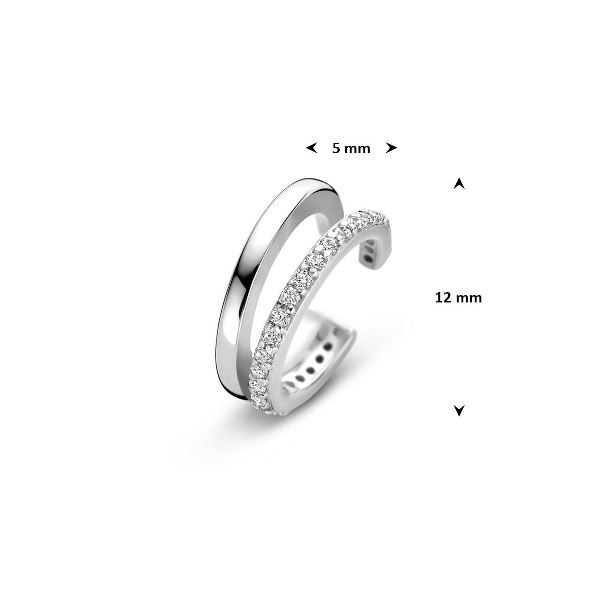 Ear cuff de plata con circonitas – plata 925 rodiada