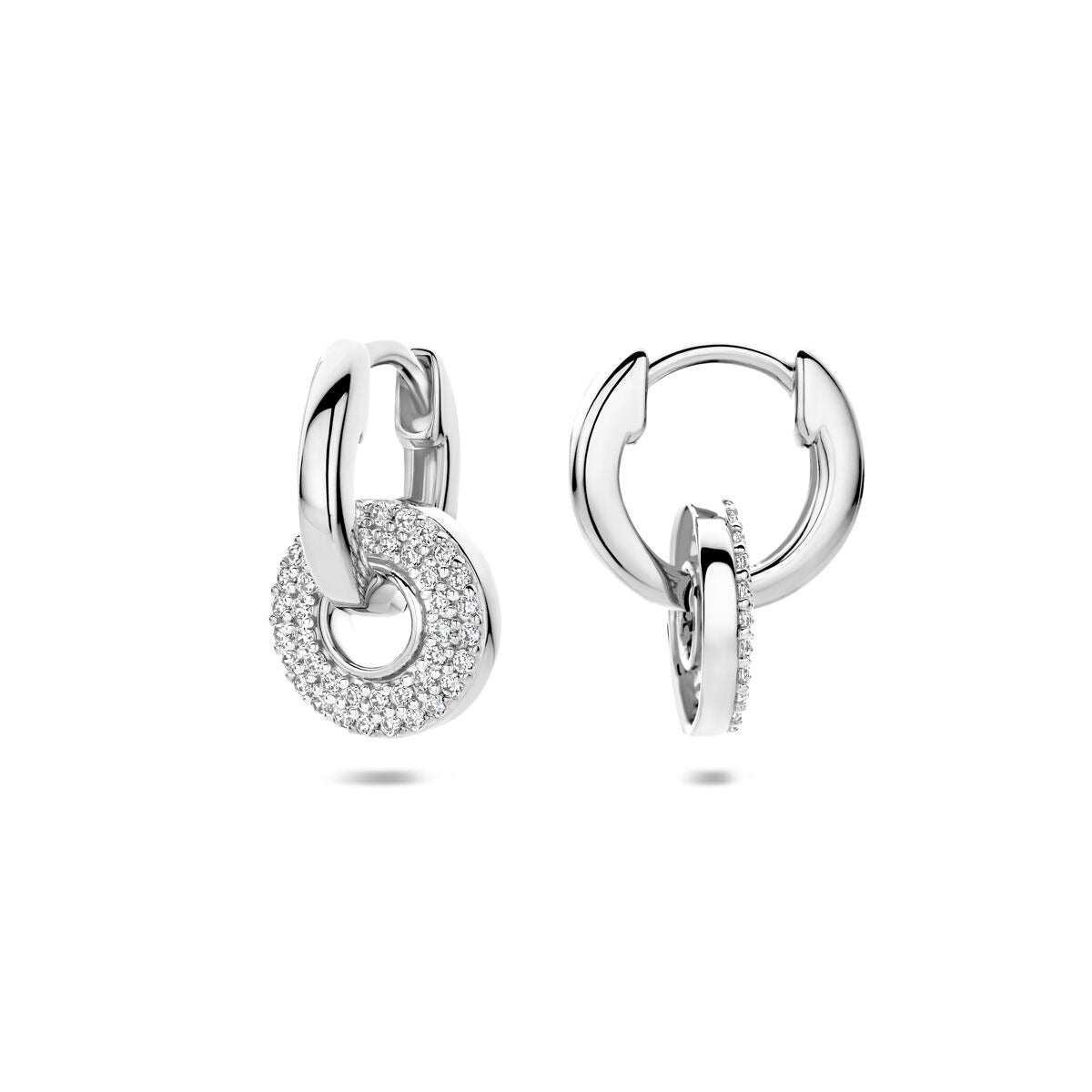 Aros de plata con circonitas rodiados