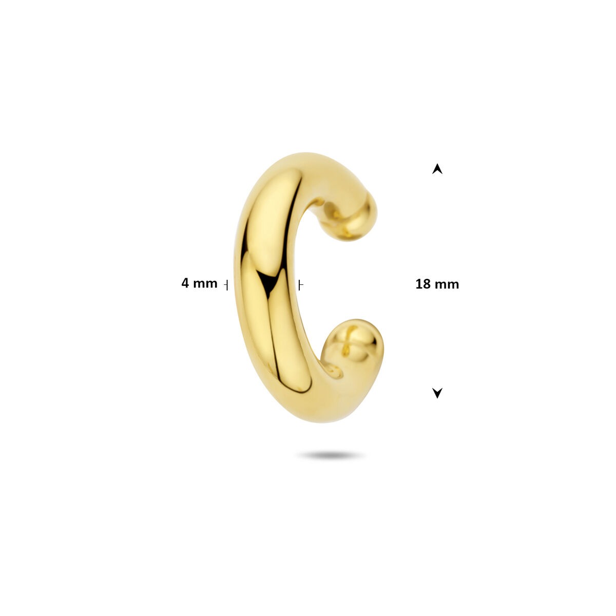 Ear cuff chapado en oro 925 plata 18 x 4 mm