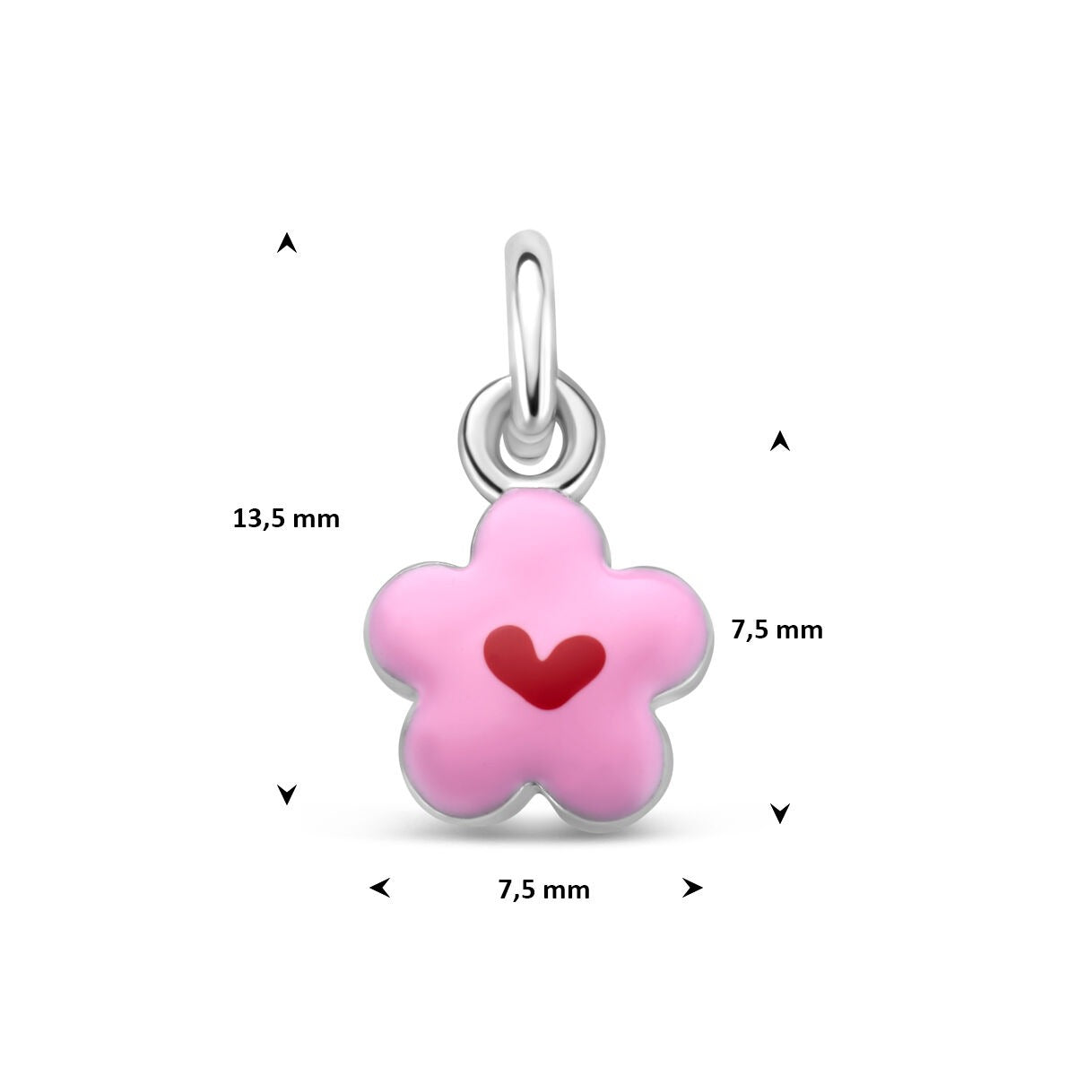 Colgante infantil de flor en plata 925 rodiada