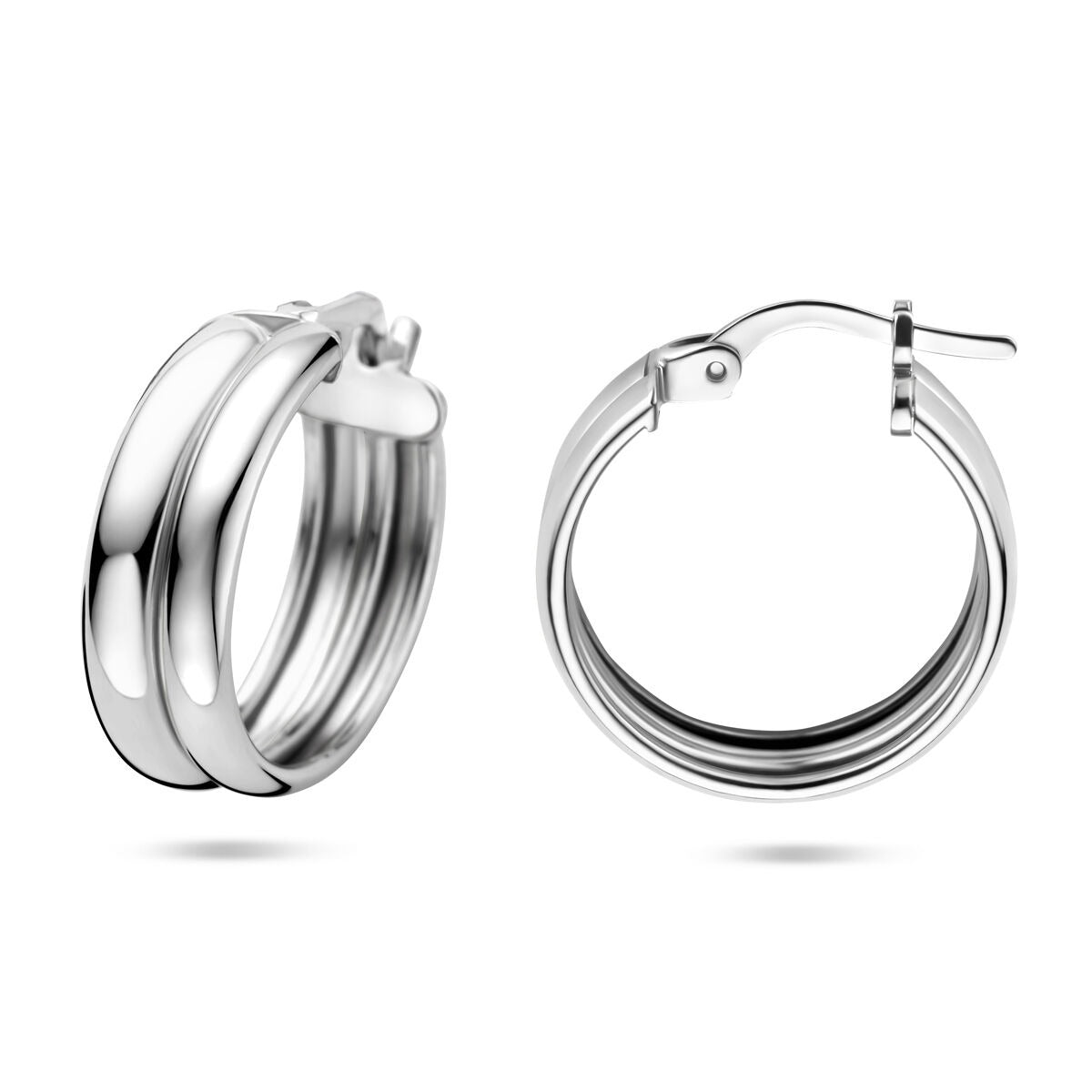 Aros de plata – rodiados en plata 925, 18x6 mm