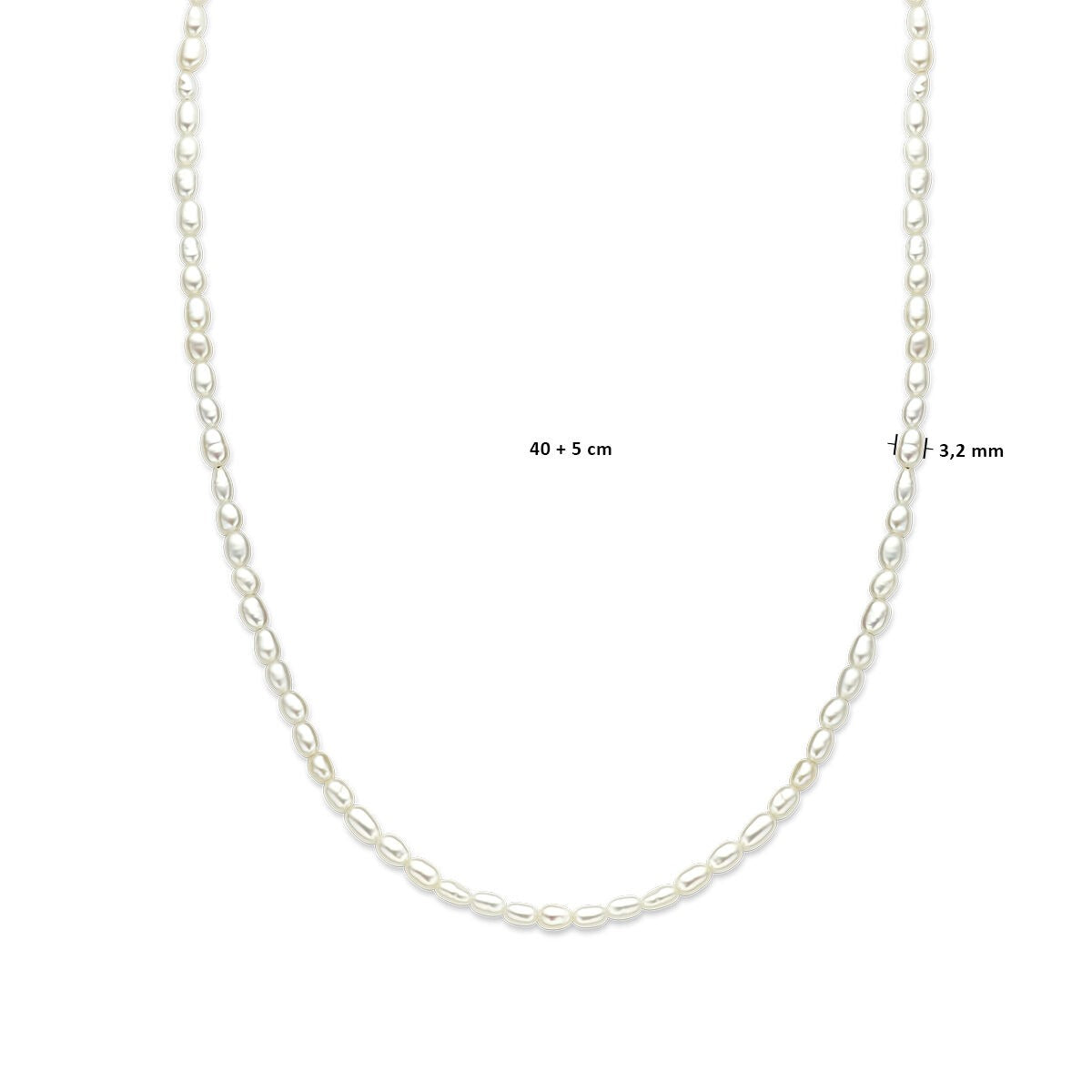 Collar de perlas con perlas de agua dulce y cierre de oro amarillo de 14k