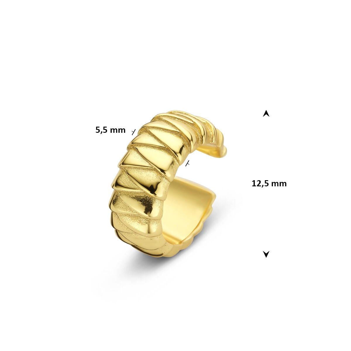 Ear cuff chapado en oro - declaración refinada sin perforación