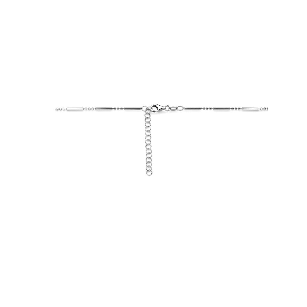 Collar de mujer de plata rodiada sin colgante 1,5 mm 41 + 4 cm
