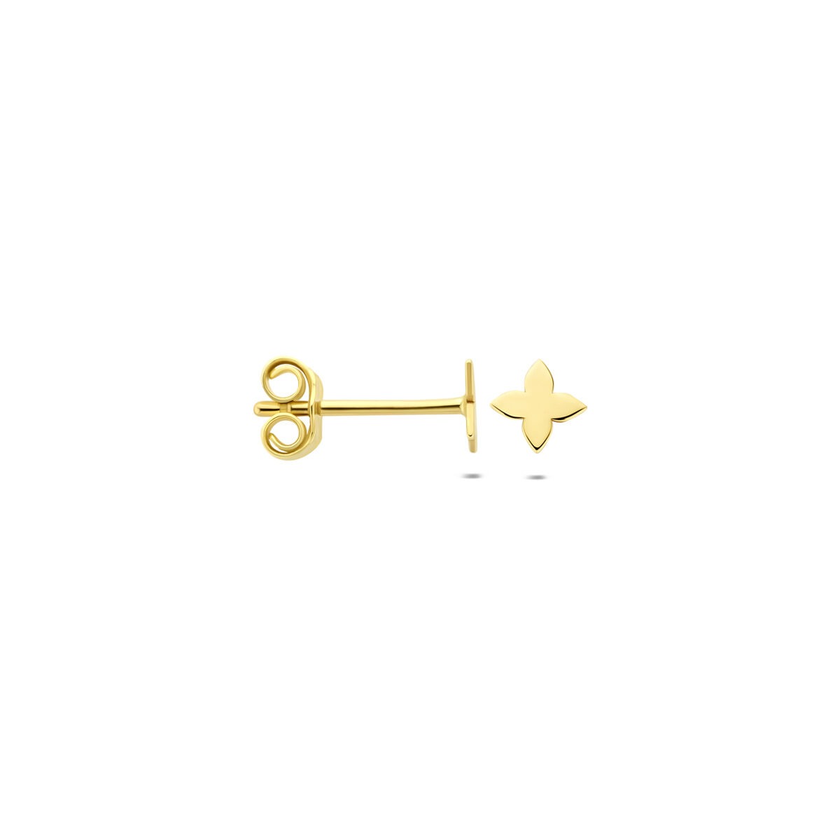 Pendientes de botón de oro amarillo de 14k