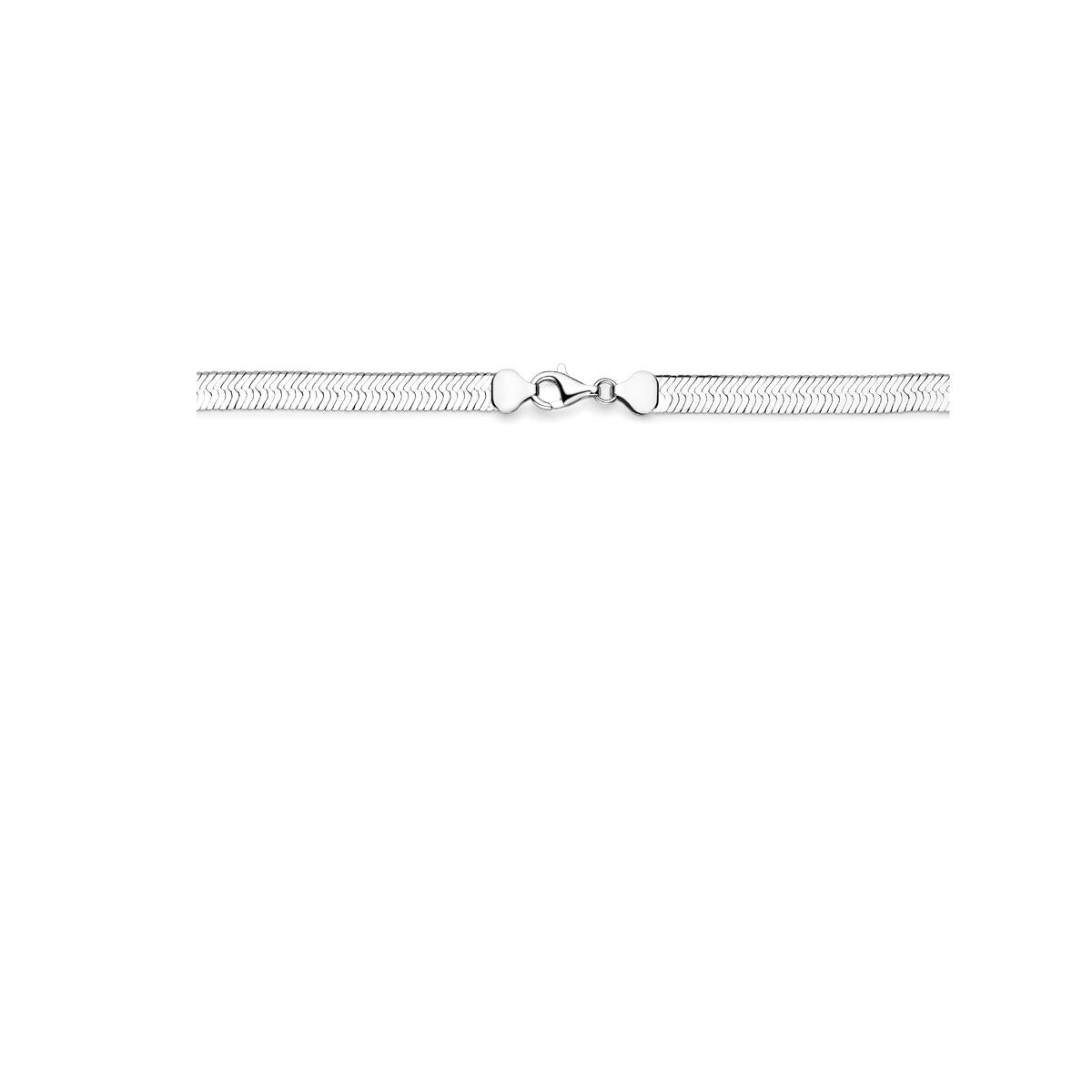 Collar de plata de mujer – collar chapado en rodio con eslabones omega