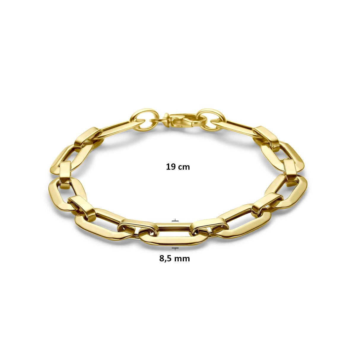 pulsera de ancla de oro amarillo de 14k