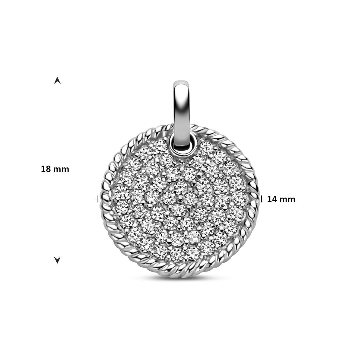 Colgante de plata con circonitas – colgante de mujer rodiado con brillante engaste pavé