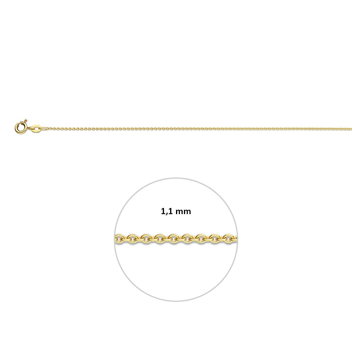 Collar de ancla de oro amarillo de 9k
